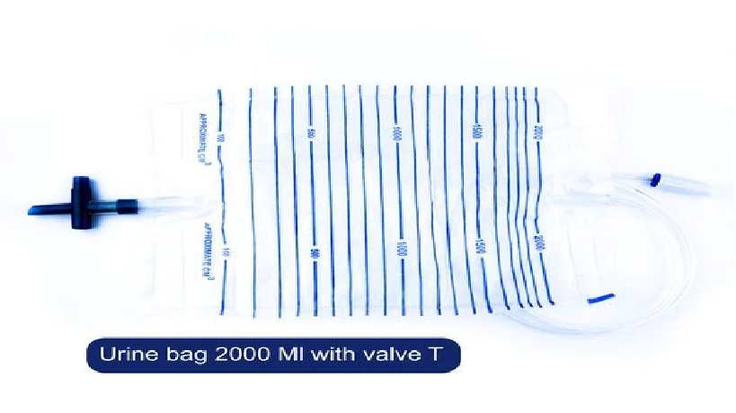Urine bag with valve
